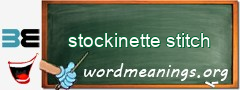 WordMeaning blackboard for stockinette stitch